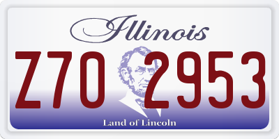 IL license plate Z702953
