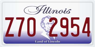 IL license plate Z702954