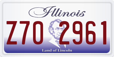 IL license plate Z702961