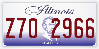 IL license plate Z702966