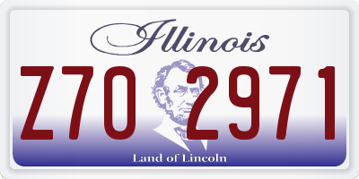 IL license plate Z702971