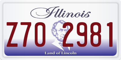 IL license plate Z702981