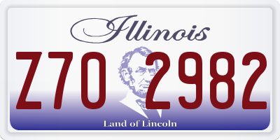 IL license plate Z702982