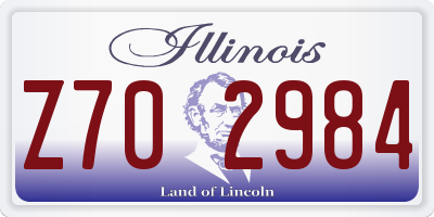 IL license plate Z702984
