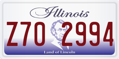 IL license plate Z702994