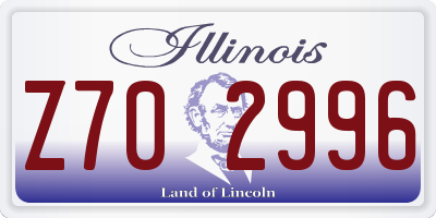 IL license plate Z702996