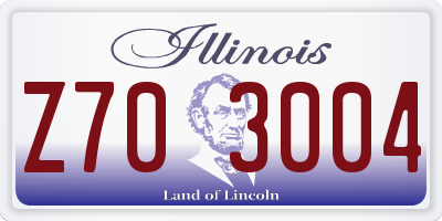 IL license plate Z703004