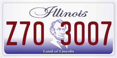 IL license plate Z703007