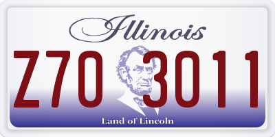 IL license plate Z703011
