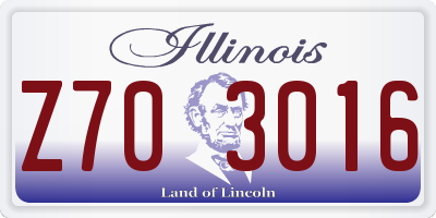 IL license plate Z703016