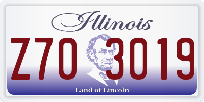 IL license plate Z703019