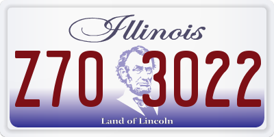 IL license plate Z703022