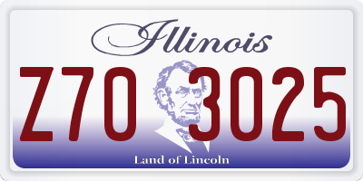 IL license plate Z703025