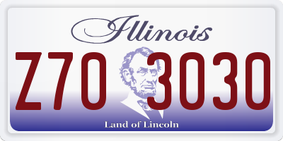 IL license plate Z703030