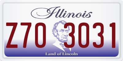 IL license plate Z703031