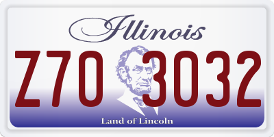 IL license plate Z703032