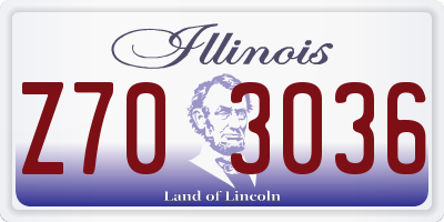 IL license plate Z703036