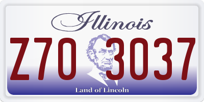 IL license plate Z703037