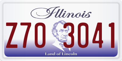 IL license plate Z703041