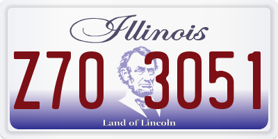 IL license plate Z703051