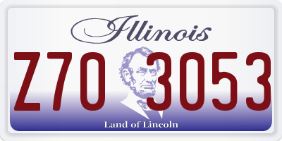 IL license plate Z703053