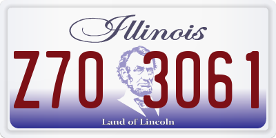 IL license plate Z703061