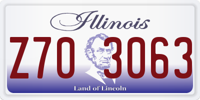 IL license plate Z703063