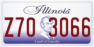 IL license plate Z703066