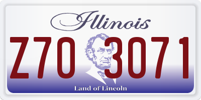 IL license plate Z703071