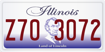 IL license plate Z703072