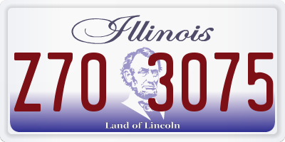 IL license plate Z703075