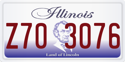 IL license plate Z703076