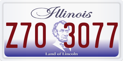 IL license plate Z703077