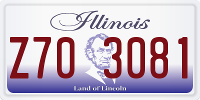 IL license plate Z703081
