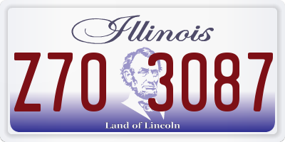 IL license plate Z703087