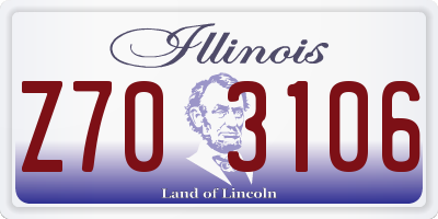 IL license plate Z703106