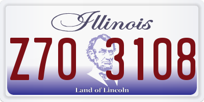 IL license plate Z703108