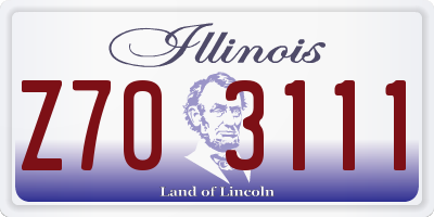 IL license plate Z703111