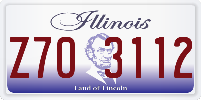 IL license plate Z703112