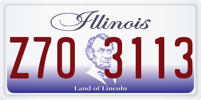 IL license plate Z703113
