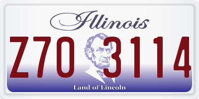 IL license plate Z703114