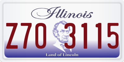 IL license plate Z703115