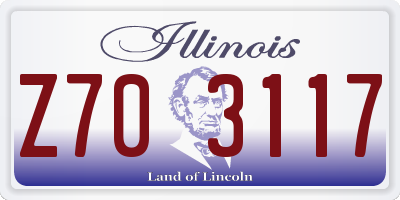 IL license plate Z703117