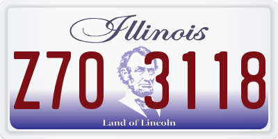 IL license plate Z703118