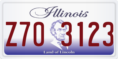 IL license plate Z703123