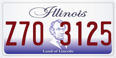 IL license plate Z703125
