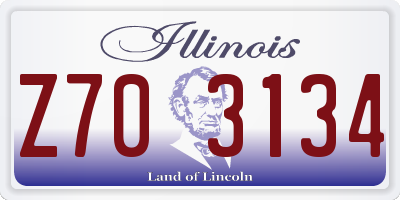IL license plate Z703134