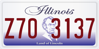 IL license plate Z703137