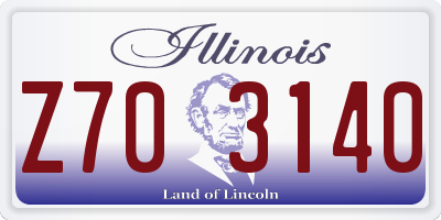 IL license plate Z703140