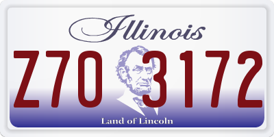 IL license plate Z703172